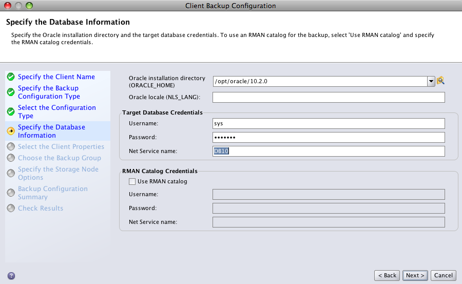 Oracle Client Configuration Step 4